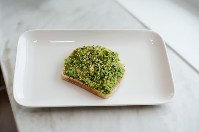 Avocado with Everything Bagel Seasoning.